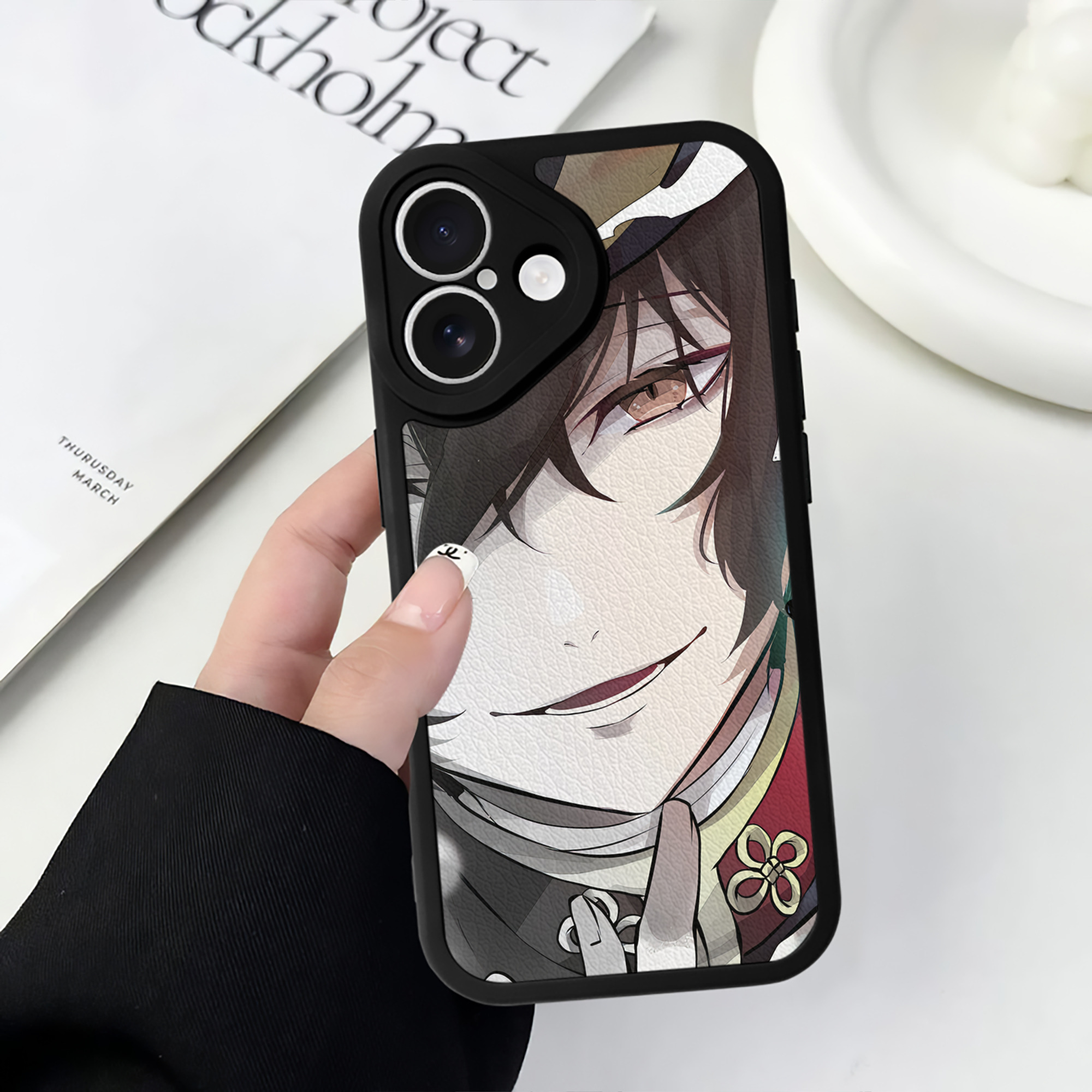 （画像用） 文豪ストレイドッグス Bungo Stray Dogs 【iPhone 16シリーズ対応】シリコンスマホケース（レザー調） 材質：シリコン